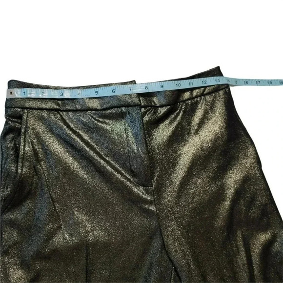 Joie Pant wide Leg Coated Black Polish Gold Size 4 back waistband Elastic NWT - Picture 7 of 12